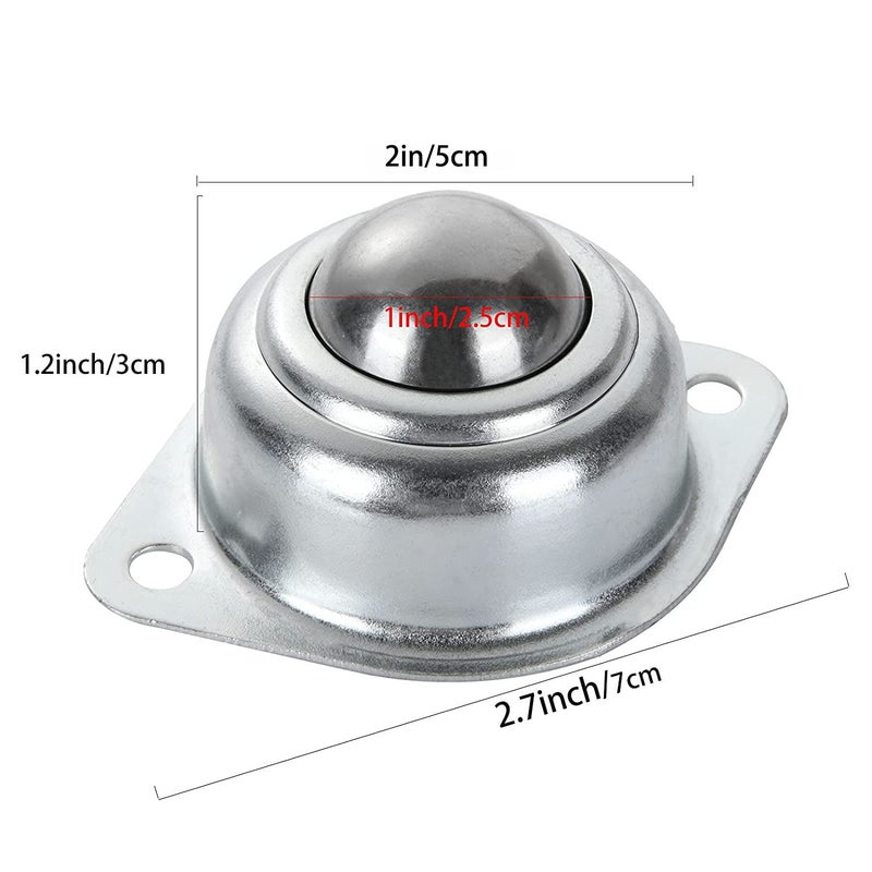 HNBun 16Pcs 1” Roller Ball Transfer Bearings, 360º Rotation Universal Ball Casters, 400Lbs Carbon Steel Round Ball Transfer Unit for Conveyor, Roller Stand, Transmission, Furniture - Image 2
